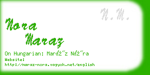 nora maraz business card